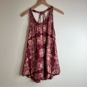 Oneill Burgundy Floral Tank Top Womens Medium